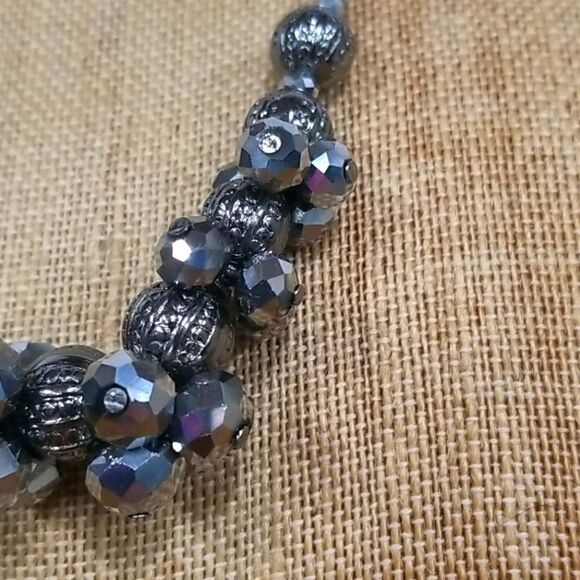 Silver Multi Bead Necklace - Picture 2 of 5